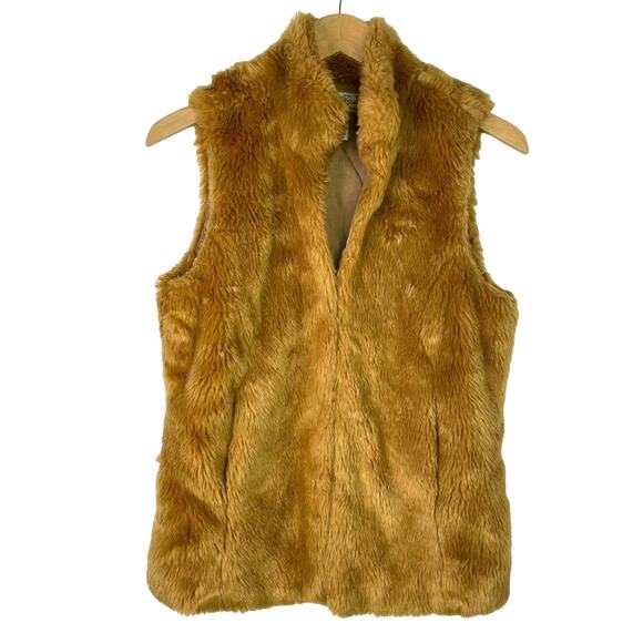 Lucky Brand Brown Faux Fur Vest M - Picture 1 of 7
